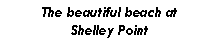 Text Box: The beautiful beach at Shelley Point
